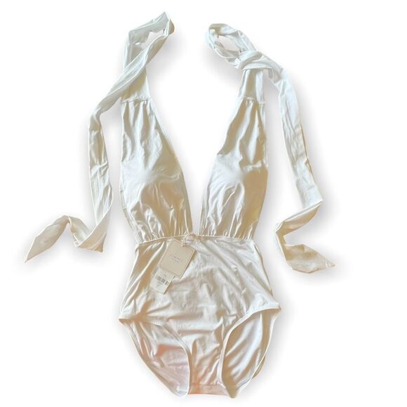 ZOMONETI White One Piece Swimsuit - Picture 2 of 9